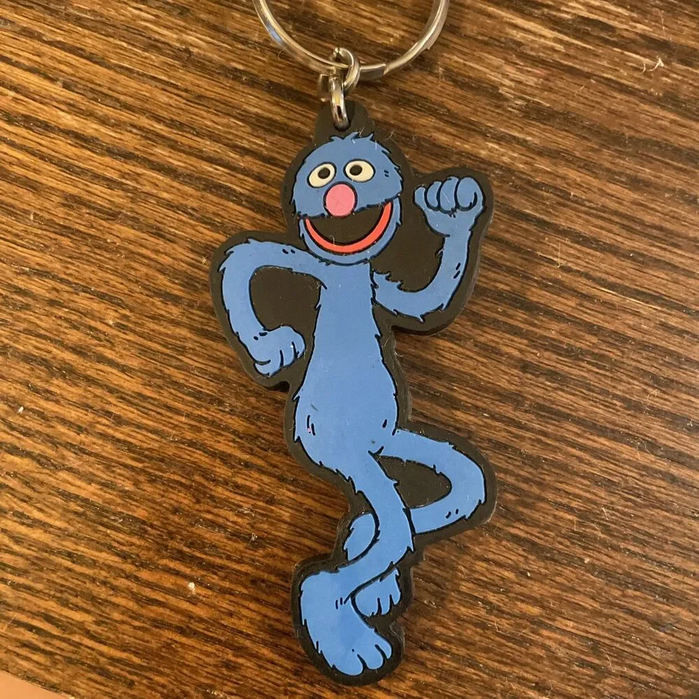 VTG Applause Sesame Street Big Bird Grover Cookie Bert Ernie Keychains Lot 4
